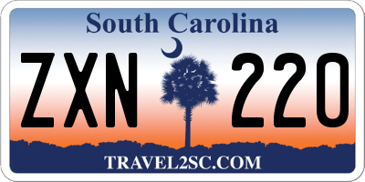 SC license plate ZXN220