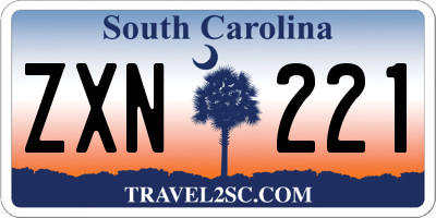 SC license plate ZXN221