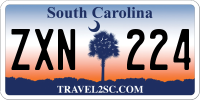 SC license plate ZXN224