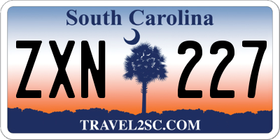SC license plate ZXN227