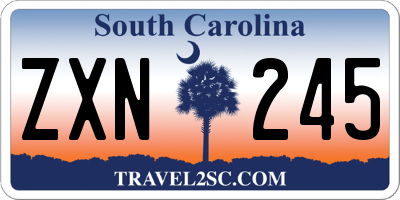 SC license plate ZXN245