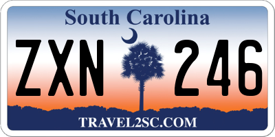 SC license plate ZXN246