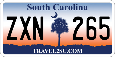SC license plate ZXN265