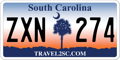 SC license plate ZXN274