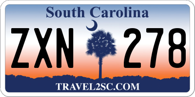 SC license plate ZXN278