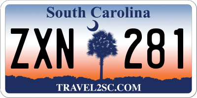 SC license plate ZXN281