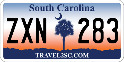 SC license plate ZXN283