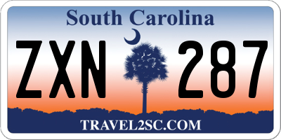 SC license plate ZXN287
