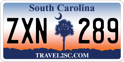 SC license plate ZXN289