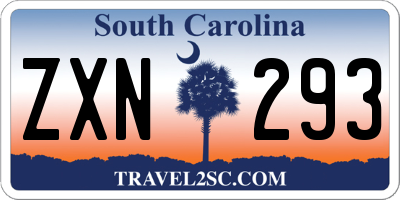 SC license plate ZXN293