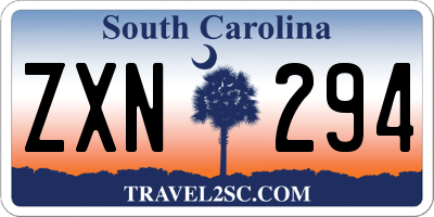 SC license plate ZXN294