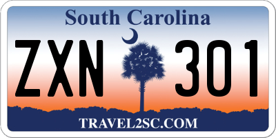 SC license plate ZXN301