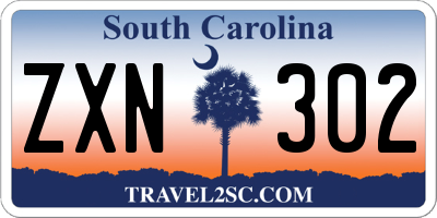 SC license plate ZXN302