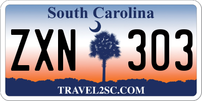 SC license plate ZXN303