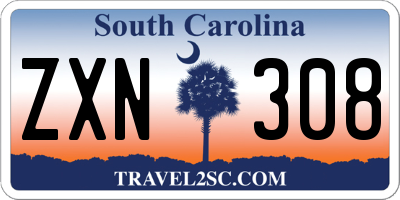 SC license plate ZXN308