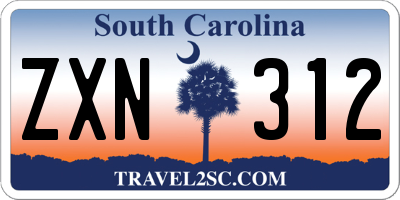 SC license plate ZXN312