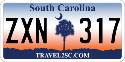 SC license plate ZXN317