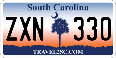 SC license plate ZXN330