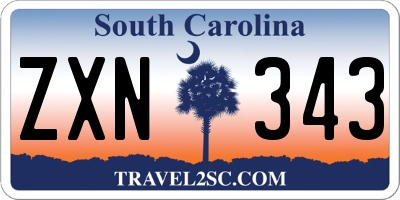SC license plate ZXN343