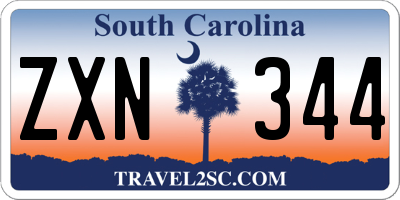 SC license plate ZXN344