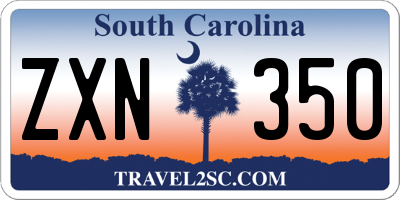 SC license plate ZXN350