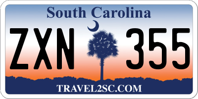 SC license plate ZXN355