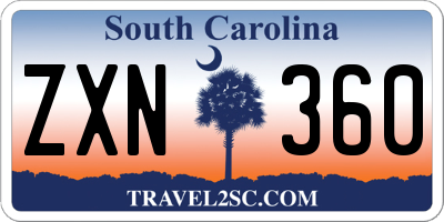SC license plate ZXN360