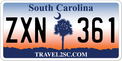 SC license plate ZXN361