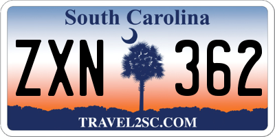 SC license plate ZXN362