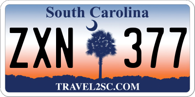 SC license plate ZXN377