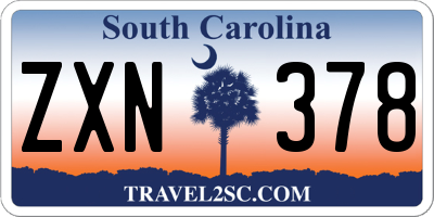 SC license plate ZXN378