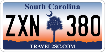 SC license plate ZXN380