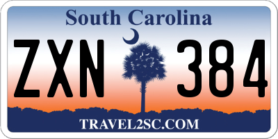 SC license plate ZXN384