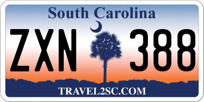 SC license plate ZXN388