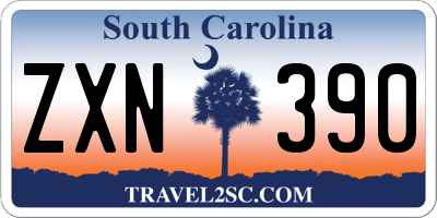 SC license plate ZXN390