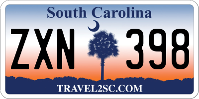 SC license plate ZXN398