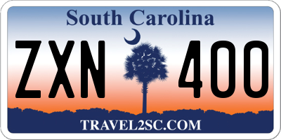 SC license plate ZXN400