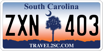 SC license plate ZXN403