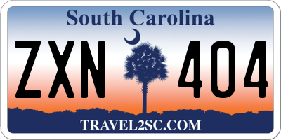 SC license plate ZXN404
