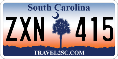 SC license plate ZXN415