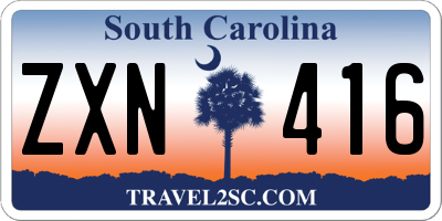 SC license plate ZXN416