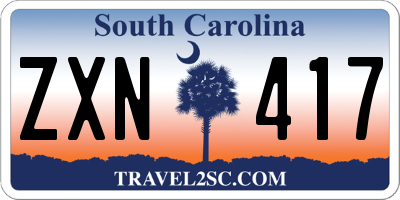 SC license plate ZXN417