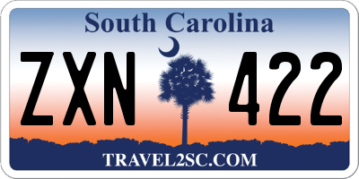 SC license plate ZXN422