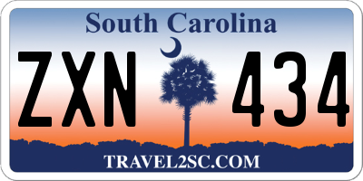 SC license plate ZXN434