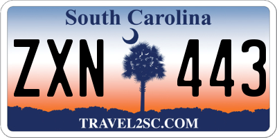 SC license plate ZXN443
