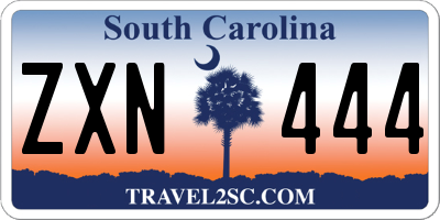 SC license plate ZXN444