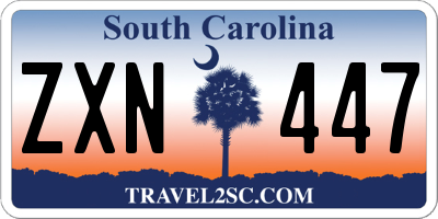 SC license plate ZXN447