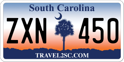 SC license plate ZXN450