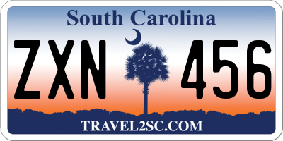 SC license plate ZXN456