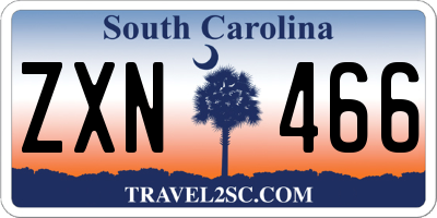 SC license plate ZXN466